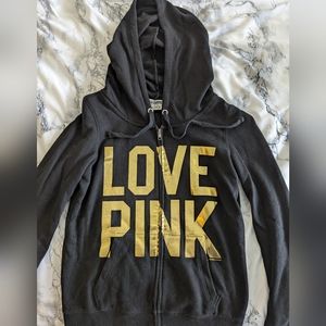 PINK Sequin Black Hoodie S